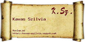 Kavas Szilvia névjegykártya
