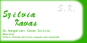 szilvia kavas business card